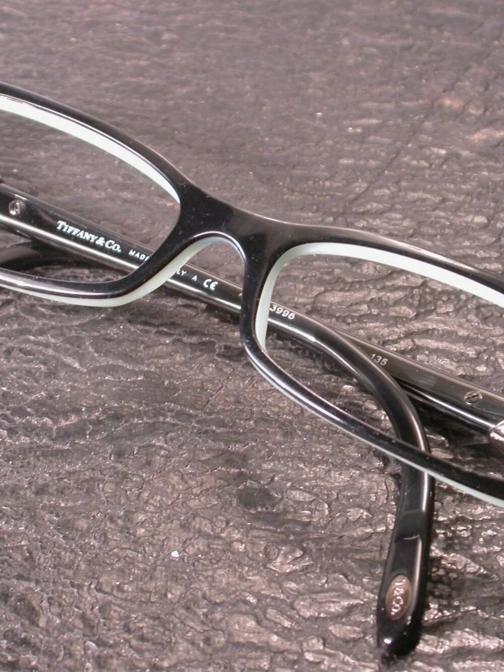 Authentic Tiffany Designer Black Blue and Chrome Eyeglasses Frames Made in Italy